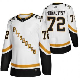Pittsburgh Penguins #72 Patric Hornqvist White Mens Adidas 2020-21 Reverse Retro Alternate NHL Jersey