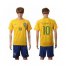 Brazil #10 Neymar Jr Home Soccer Country Jersey