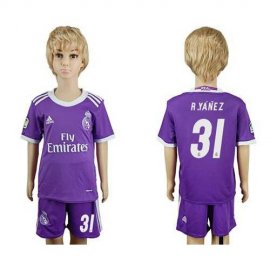 Real Madrid #31 R.Yanez Away Kid Soccer Club Jersey