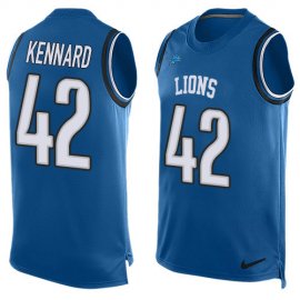 Nike Detroit Lions #42 Devon Kennard Blue Team Color Mens Stitched NFL Limited Tank Top Jersey
