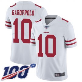Nike San Francisco 49ers #10 Jimmy Garoppolo White Youth Stitched NFL 100th Season Vapor Limited Jersey
