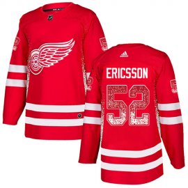 Adidas Detroit Red Wings #52 Jonathan Ericsson Red Home Authentic Drift Fashion Stitched NHL Jersey