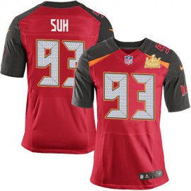 Nike Tampa Bay Buccaneers #93 Ndamukong Suh Red Team Color Mens Super Bowl LV Champions Patch Stitched NFL Vapor Untouchable Elite Jersey