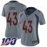 Nike Denver Broncos #43 Joe Jones Gray Womens Stitched NFL Limited Inverted Legend 100th Season Jersey