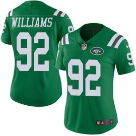 Nike New York Jets #92 Leonard Williams Green Womens Stitched NFL Limited Rush Jersey
