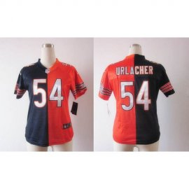 Nike Chicago Bears #54 Brian Urlacher Navy Blue/Orange Womens Stitched NFL Elite Split Jersey