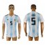 Argentina 5 GAGO Home 2018 FIFA World Cup Thailand Soccer Jersey