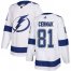 Adidas Tampa Bay Lightning #81 Erik Cernak White Road Authentic Stitched NHL Jersey