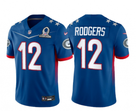 Mens Green Bay Packers #12 Aaron Rodgers Blue 2022 Pro Bowl Vapor Untouchable Stitched Limited Jersey