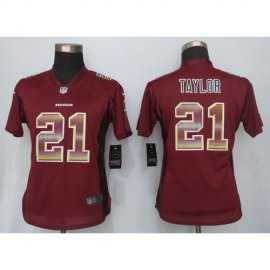 Nike Washington Football Team #21 Sean Taylor Burgundy Red Team Color Womens Stitched NFL Elite Strobe Jersey
