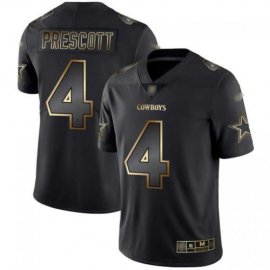 Nike Dallas Cowboys #4 Dak Prescott Black/Gold Mens Stitched NFL Vapor Untouchable Limited Jersey