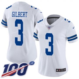 Nike Dallas Cowboys #3 Garrett Gilbert White Womens Stitched NFL 100th Season Vapor Untouchable Limited Jersey