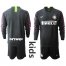 Inter Milan Blank Black Goalkeeper Long Sleeves Kid Soccer Club Jersey