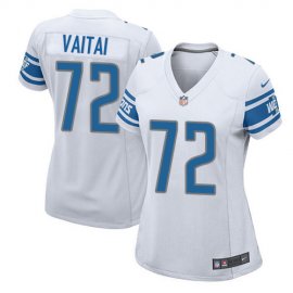 Nike Detroit Lions #72 Halapoulivaati Vaitai White Womens Stitched NFL Elite Jersey