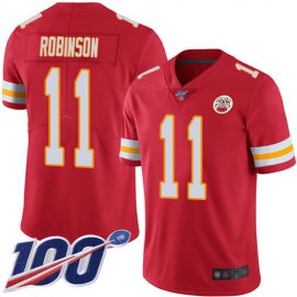 Nike Kansas City Chiefs #11 Demarcus Robinson Red Team Color Youth Stitched NFL 100th Season Vapor Limited Jersey