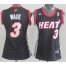 Cheap Women Miami Heat 3# Dwyane Wade Black NBA Jerseys