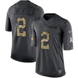 Indianapolis Colts #2 Carson Wentz Black Mens Stitched NFL Limited 2016 Salute to Service Jersey