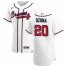 Atlanta Braves #20 Marcell Ozuna Mens Nike White Home 2020 Authentic Player MLB Jersey