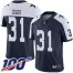 Nike Dallas Cowboys #31 Trevon Diggs Navy Blue Thanksgiving Youth Stitched NFL 100th Season Vapor Throwback Limited Jersey