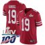 Nike San Francisco 49ers #19 Deebo Samuel Red Super Bowl LIV 2020 Team Color Mens Stitched NFL 100th Season Vapor Limited Jersey