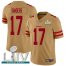 Nike San Francisco 49ers #17 Emmanuel Sanders Gold Super Bowl LIV 2020 Mens Stitched NFL Limited Inverted Legend Jersey