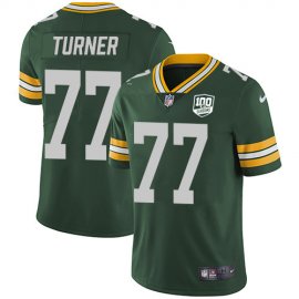 Nike Green Bay Packers #77 Billy Turner Green Team Color Mens 100th Season Stitched NFL Vapor Untouchable Limited Jersey