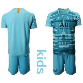 Paris Saint Germain Blank Light Blue Goalkeeper Kid Soccer Club Jersey