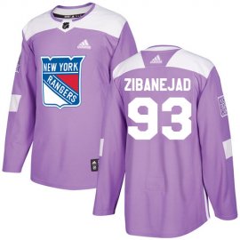 Adidas New York Rangers #93 Mika Zibanejad Purple Authentic Fights Cancer Stitched NHL Jersey