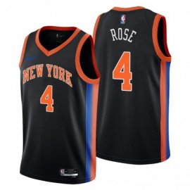 Nike New York Knicks #4 Derrick Rose Mens 2022-23 City Edition NBA Jersey – Cherry Blossom Black Mens