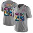 New York New York Giants #26 Saquon Barkley Mens Nike Multi-Color 2020 NFL Crucial Catch NFL Jersey Greyheather