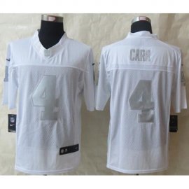 Nike Las Vegas Raiders #4 Derek Carr White Mens Stitched NFL Limited Platinum Jersey