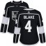 Adidas Los Angeles Kings #4 Rob Blake Black Home Authentic Womens Stitched NHL Jersey