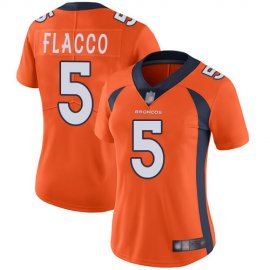 Nike Denver Broncos #5 Joe Flacco Orange Team Color Womens Stitched NFL Vapor Untouchable Limited Jersey