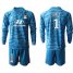 Lyon #1 Lopes Blue Goalkeeper Long Sleeves Soccer Club Jersey