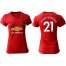 Womens Manchester United #21 Ander Herrera Red Home Soccer Club Jersey