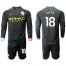Manchester City #18 Delph Away Long Sleeves Soccer Club Jersey
