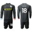 Manchester City #18 Delph Away Long Sleeves Soccer Club Jersey