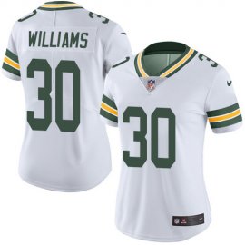 Nike Green Bay Packers #30 Jamaal Williams White Womens Stitched NFL Vapor Untouchable Limited Jersey