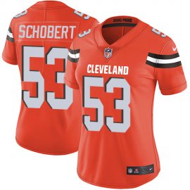 Nike Cleveland Browns #53 Joe Schobert Orange Alternate Womens Stitched NFL Vapor Untouchable Limited Jersey