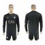 Leicester City Blank Black Goalkeeper Long Sleeves Soccer Country Jersey