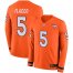 Nike Denver Broncos #5 Joe Flacco Orange Team Color Mens Stitched NFL Limited Therma Long Sleeve Jersey