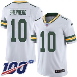 Nike Green Bay Packers #10 Darrius Shepherd White Mens Stitched NFL 100th Season Vapor Untouchable Limited Jersey