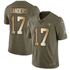 Nike New Orleans Saints #17 Emmanuel Sanders Olive/Gold Mens Stitched NFL Limited 2017 Salute To Service Jersey