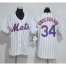 New York Mets #34 Noah Syndergaard White(Blue Strip) Womens Home Stitched MLB Jersey