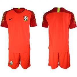 Brazil Blank Red Goalkeeper Soccer Country Jersey