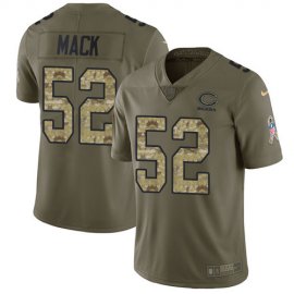 Nike Chicago Bears #52 Khalil Mack Olive/Camo Mens Stitched NFL Limited 2017 Salute To Service Jersey