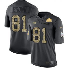 Nike Tampa Bay Buccaneers #81 Antonio Brown Black Mens Super Bowl LV Champions Patch NFL Limited 2016 Salute to Service Jersey