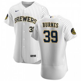 Milwaukee Brewers #39 Corbin Burnes Mens Nike White Home 2020 Authentic Player MLB Jersey