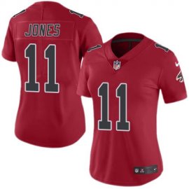 Nike Atlanta Falcons #11 Julio Jones Red Womens Stitched NFL Limited Rush Jersey