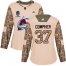 Adidas Colorado Avalanche #37 J.T. Compher Camo Authentic Womens 2022 Stanley Cup Champions Veterans Day Stitched NHL Jersey Womens